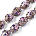 Handmade Gold Sand Lampwork Beads Strands