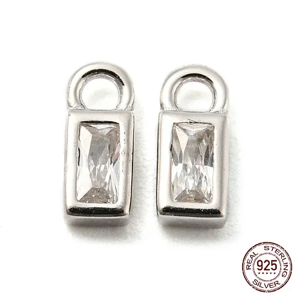 Real Platinum Plated Rhodium Plated 925 Sterling Silver Charms
