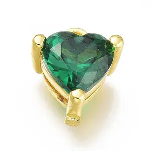 Brass Micro Pave Cubic Zirconia Charms