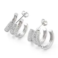 Clear Cubic Zirconia Round Stud Earrings