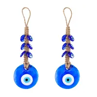 2Pcs Glass Turkey Evil Eye Car Hanging Decorations