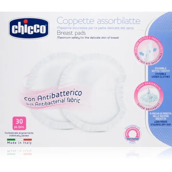 Chicco Breast Pads White jednorázové vložky do podprsenky 30 ks