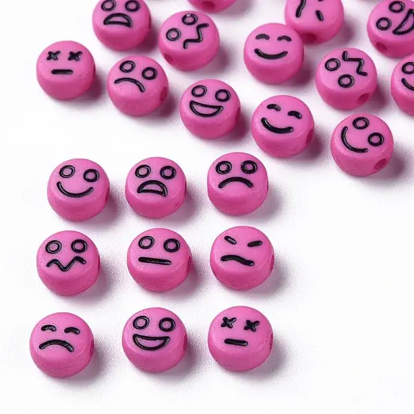 Opaque Camellia Acrylic Beads