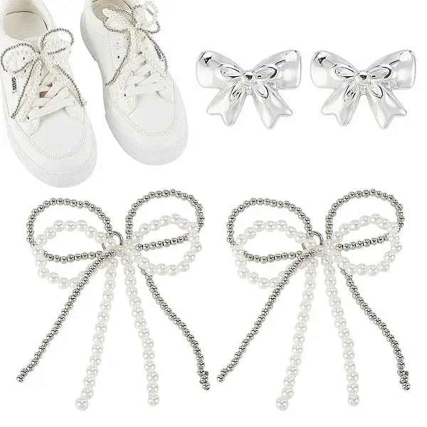 2 Styles Acrylic & Plastic Shoe Buckle Clips