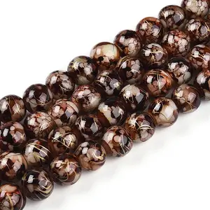 Baking Paint Glass Beads Strands