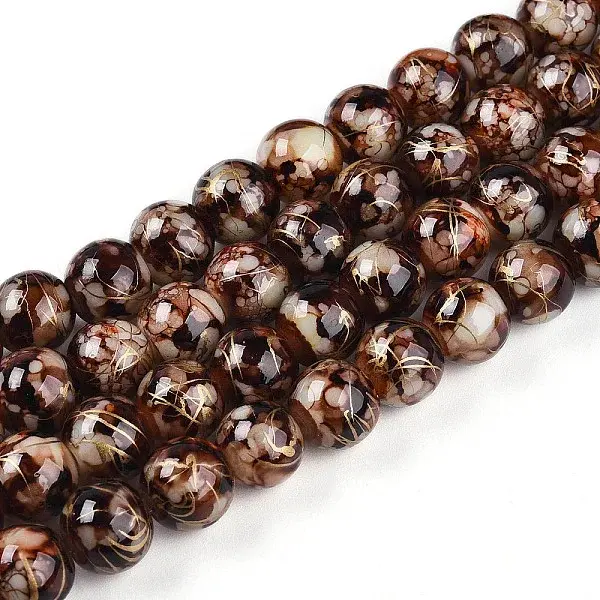 Baking Paint Glass Beads Strands