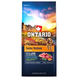 Krmivo Ontario Senior Medium Lamb & Brown Rice 12kg