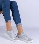 Gemre Silver women's sneakers with Velcro Iriza