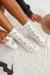 Milena Bavlněné Dámské Ponožky S Jeleni Bílé