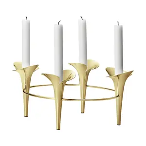 Nerezový svietnik Bloom, zlatý - Georg Jensen