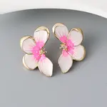 Flower Alloy Enamel Stud Earrings