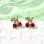 Cherry Brass Micro Pave Cubic Zirconia Dangle Earrings