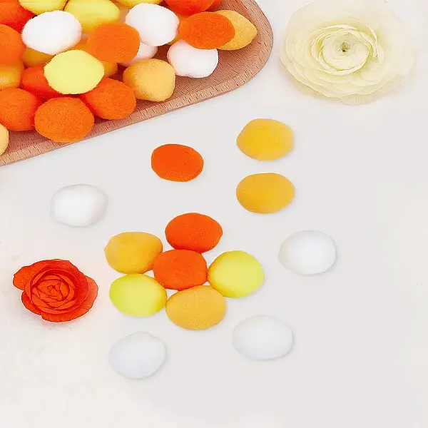 80Pcs 4 Colors Polyester Pom Pom Ball