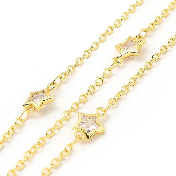 Clear Cubic Zirconia Star Link Chains