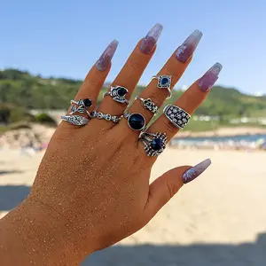 Halloween Theme Alloy and Resin Rhinestone Rings Sets
