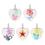 5Pcs Transparent Glass Pendants