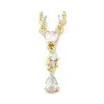 Brass Pave Clear Cubic Zirconia Pendants