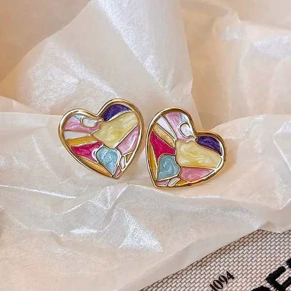 Alloy Enamel Stud Earrings