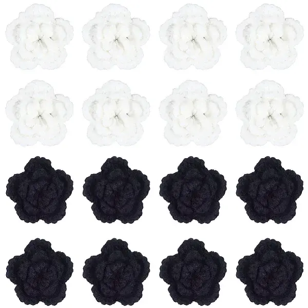 32Pcs 2 Colors Handmade Polyester Knitting Ornament Accessories
