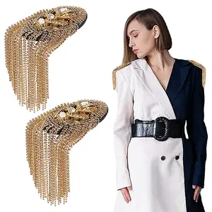 2Pcs Iron Tassel Chain Shoulder Epaulettes