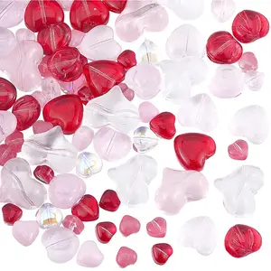 100Pcs 5 Styles Transparent Glass Beads