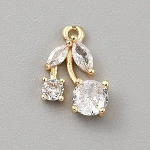 Brass Micro Pave Cubic Zirconia Pendants