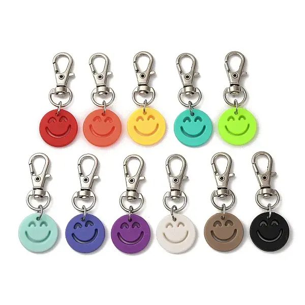 Smiling Face Acrylic with Alloy Pendant Decorations