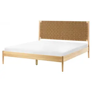 Beliani POSTEL s roštem 160/200 cm Světle hnědá Brunemont
