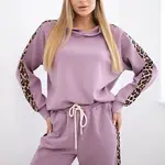 Kesi Włoski Viskózová souprava s leopardími pruhy tmavě růžová