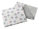 Medi Partners Quilt 55x75 + pillow 35x30 cotton + minky – Gray Hedgehogs + gray minky