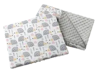 Medi Partners Quilt 55x75 + pillow 35x30 cotton + minky – Gray Hedgehogs + gray minky
