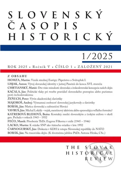 Slovenský časopis historický 1/2025