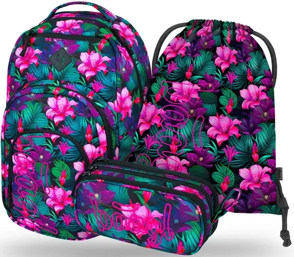 3 SET Coolmate Paradise: batoh, penál, sáček - -