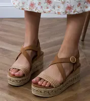 Gemre Brown wedge espadrille sandals Sywiera