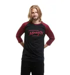 Pánské tričko meatfly kennedy raglan černá/červená m