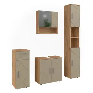 Vicco KOUPELNOVÝ NÁBYTEK Irma, Béžová, 4dílná