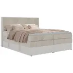 MKS POSTEL BOXSPRING TRAVIT KING 160/200 - Béžová Manšestr - Topper Visco - H3
