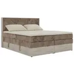MKS POSTEL BOXSPRING NORDIC KING 140/200 - Hnědá Manšestr - Topper T25 - H3