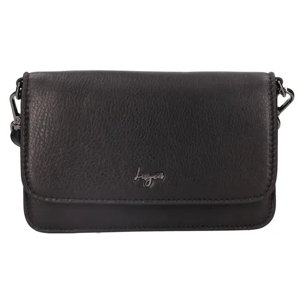 Dámská kožená crossbody kabelka Lagen Orsa - černá
