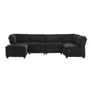 U-SEDACÍ SOUPRAVA 308/154/81,99 cm Černá