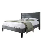 CHICFURN ČALOUNĚNÁ POSTEL 140/200 cm v tmavě šedé barvě s roštem a čelem