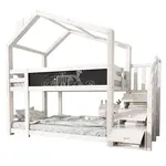 FLIEKS PATROVÁ POSTEL 90x200cm Domeček Komín Tabule Bílá