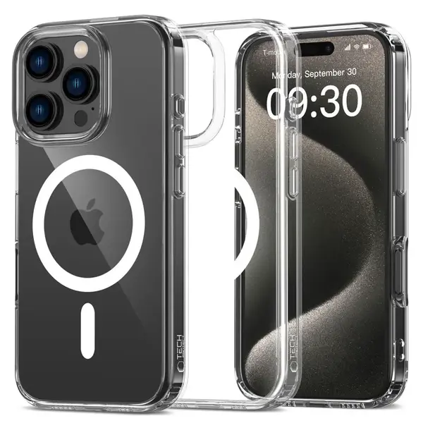 Tech-Protect Flexair Hybrid s MagSafe, iPhone 16 Pro, průhledný