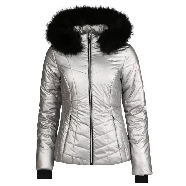 Willard AUGUSTINA Dámska prešívaná lyžiarska bunda, strieborná, veľkosť