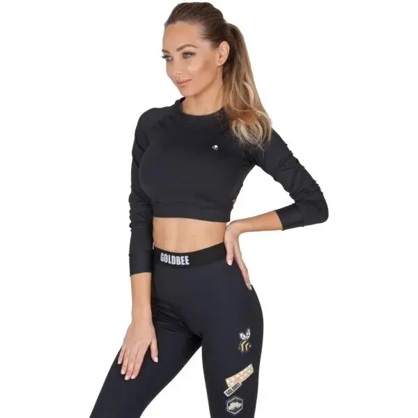 GOLDBEE CROP-TOP BECLASSIC Dámsky crop top, čierna, veľkosť