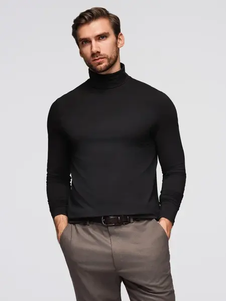 Pánský černý rolák s dlouhým rukávem