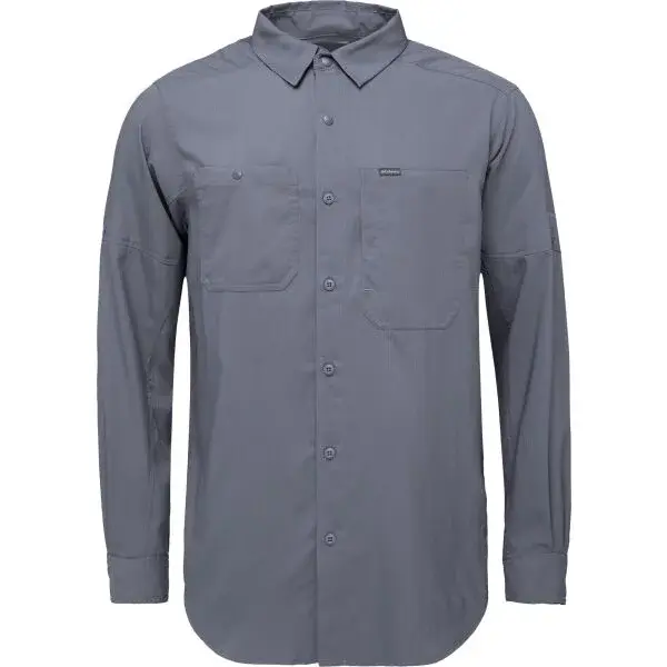 Columbia SILVER RIDGE UTILITY LITE PLAID LS Pánska košeľa, tmavo sivá, veľkosť