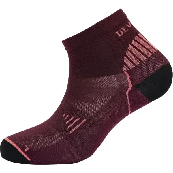 Devold RUNNING MERINO ANKLE SOCK Športové vlnené ponožky, vínová, veľkosť