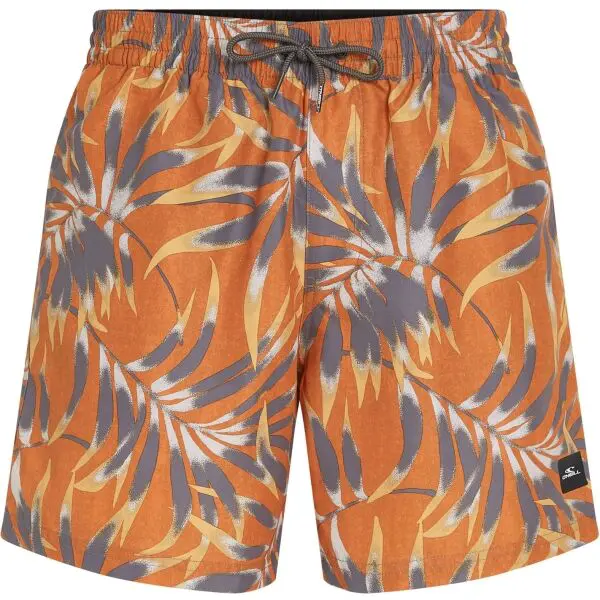 O'Neill CALI FLORAL 16'' Pánske plavecké šortky, oranžová, veľkosť