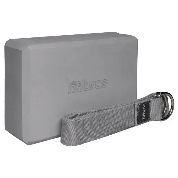 Fitforce YOGA SET Cvičebná pomôcka, sivá, veľkosť